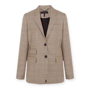 Rag & Bone‎ Rona Houndstooth Plaid Blazer Tan Size 0